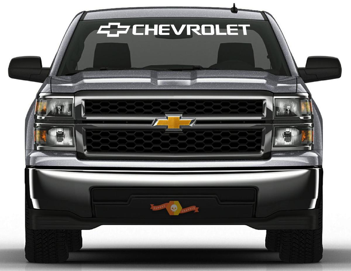 Lettrage de marque et autocollant en vinyle pour pare-brise avec logo Chevrolet Silverado