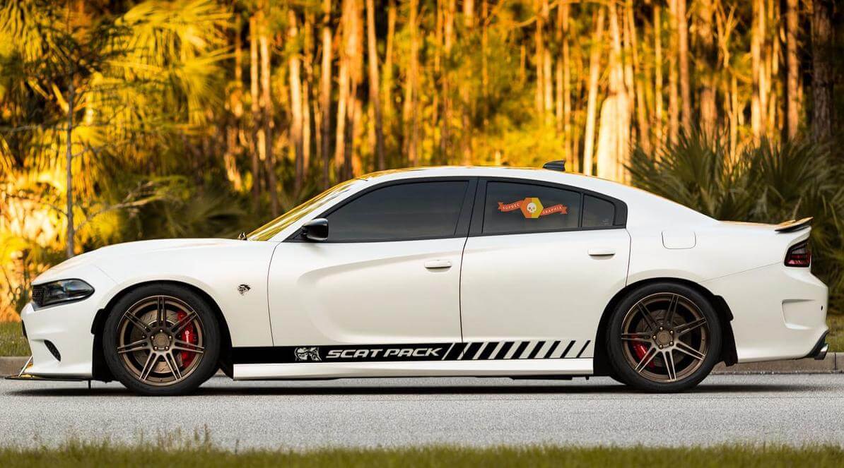 Kit de décalcomanies en vinyle de bandes latérales Scat Pack pour Dodge Charger 2011-2019