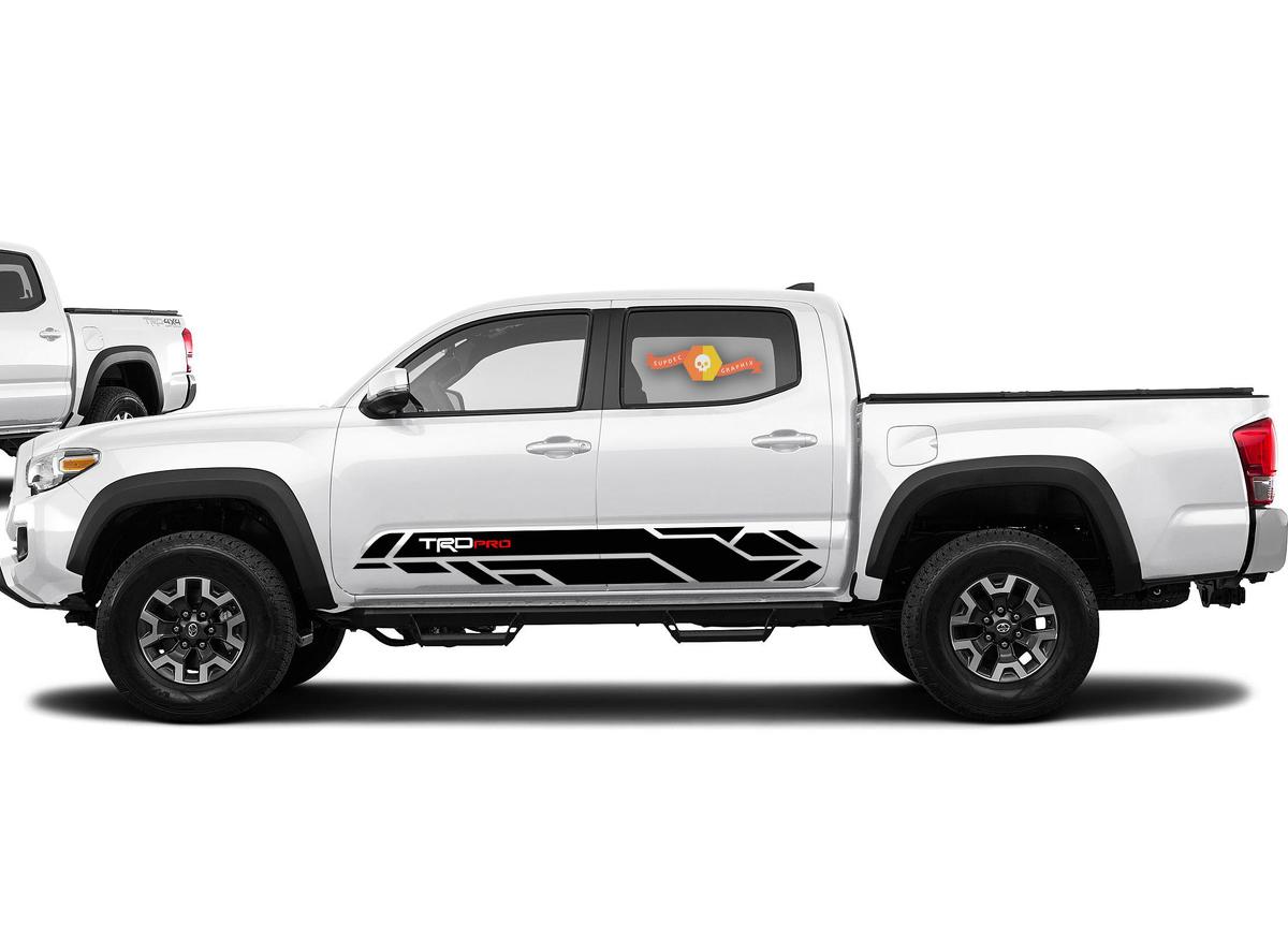 Autocollant vinyle côté à motif géométrique TRD PRO pour Toyota Tacoma 2016-2020