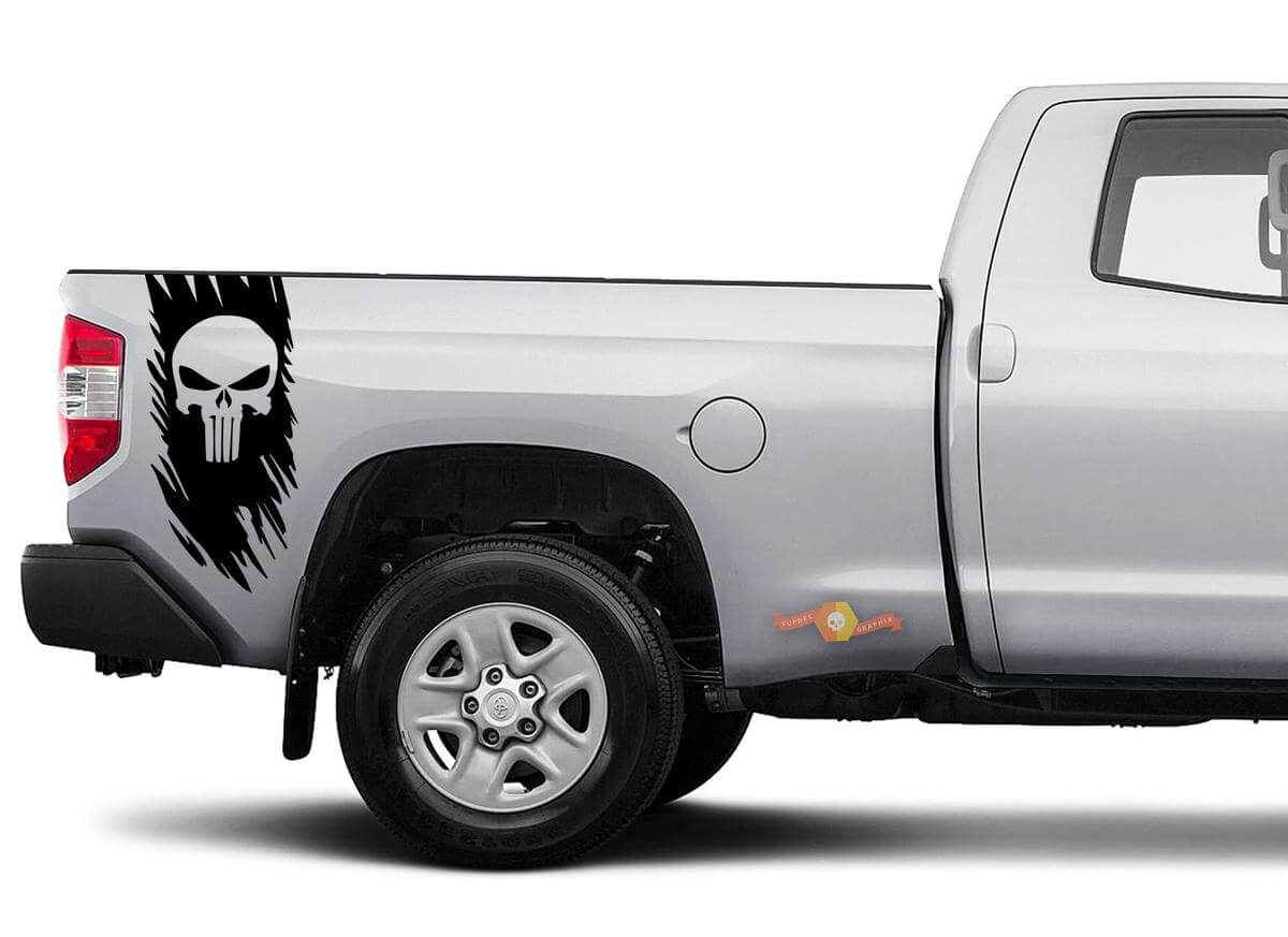 Autocollant vinyle tête de mort Punisher côté pour camions Toyota Nissan Chevy