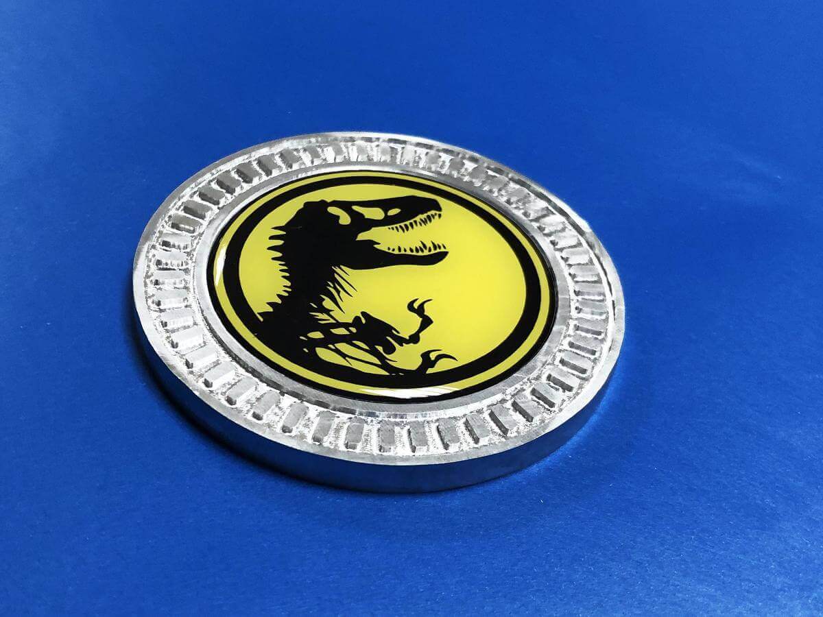 Autocollant vinyle emblème de chevet en aluminium métal Jurassic Park pour Jeep Wrangler