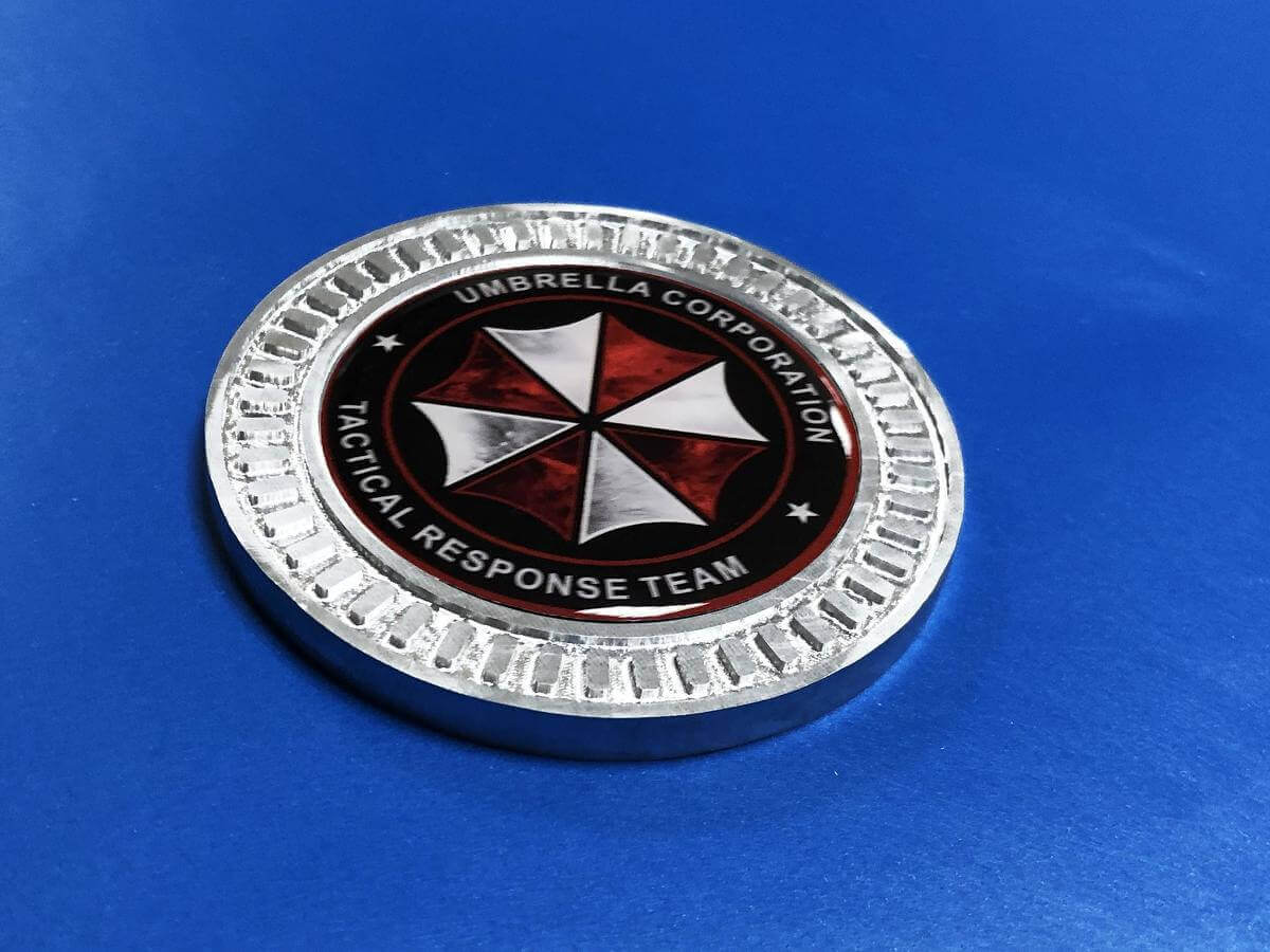 Badge Écusson 3D en Aluminium de l'Équipe de Réponse Tactique Umbrella Corporation pour Jeep Wrangler