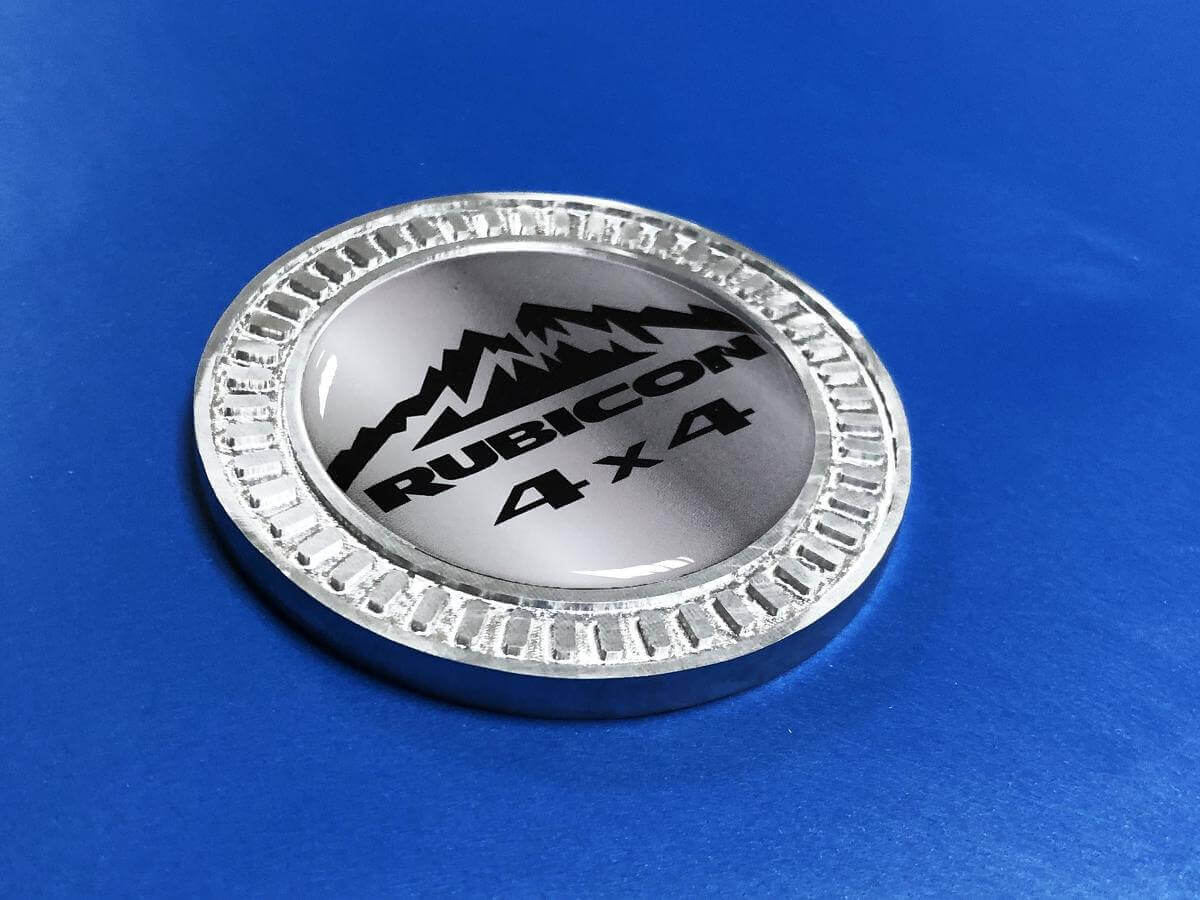 Mountains Rubicon 4x4 Emblème Latéral en Métal Aluminium Autocollant Vinyle pour Jeep Wrangler