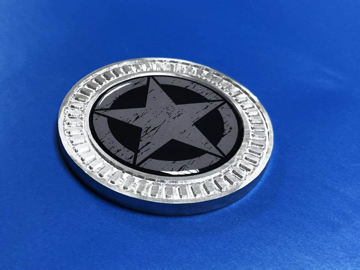 Autocollant Vinyle Emblème en Métal Aluminium Military Star pour Flanc de Jeep Wrangler