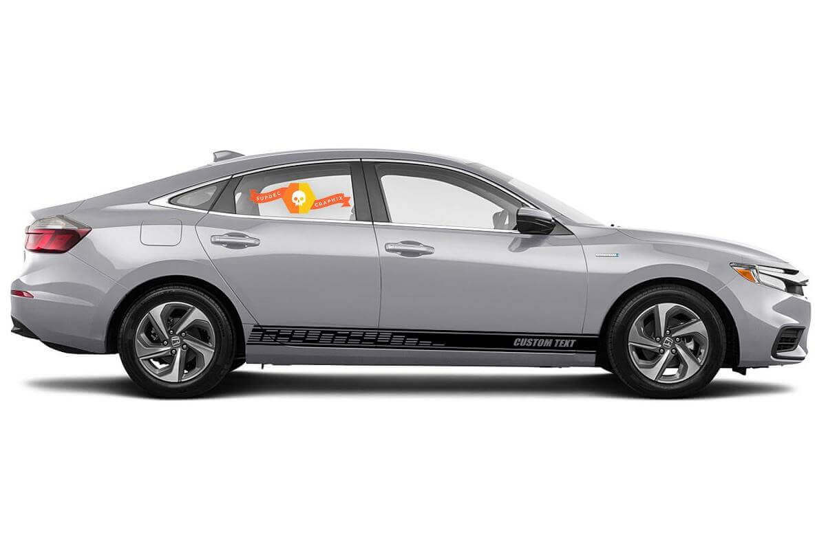 Autocollants de décalcomanies en vinyle à rayures de panneau de bas de course de course pour 1999 - 2019 Honda Insight EX style #2
