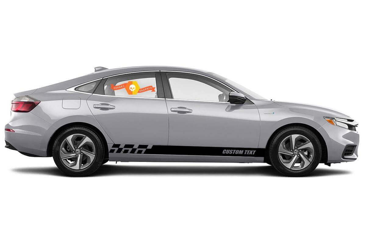 Autocollants en vinyle à rayures pour panneau de bas de course de course pour Honda Insight EX style #4 de 1999 à 2019
