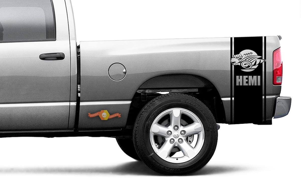 Kit d’autocollants en vinyle bande latérale arrière Rumble Bee Hemi pour Dodge Ram 1500-3500