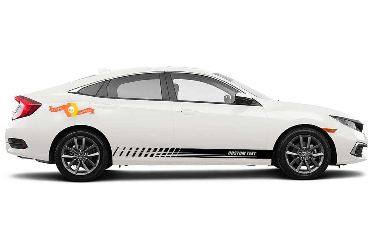 Autocollants Vinyle Bandes de Bas de Caisse Racing pour Honda Civic EX