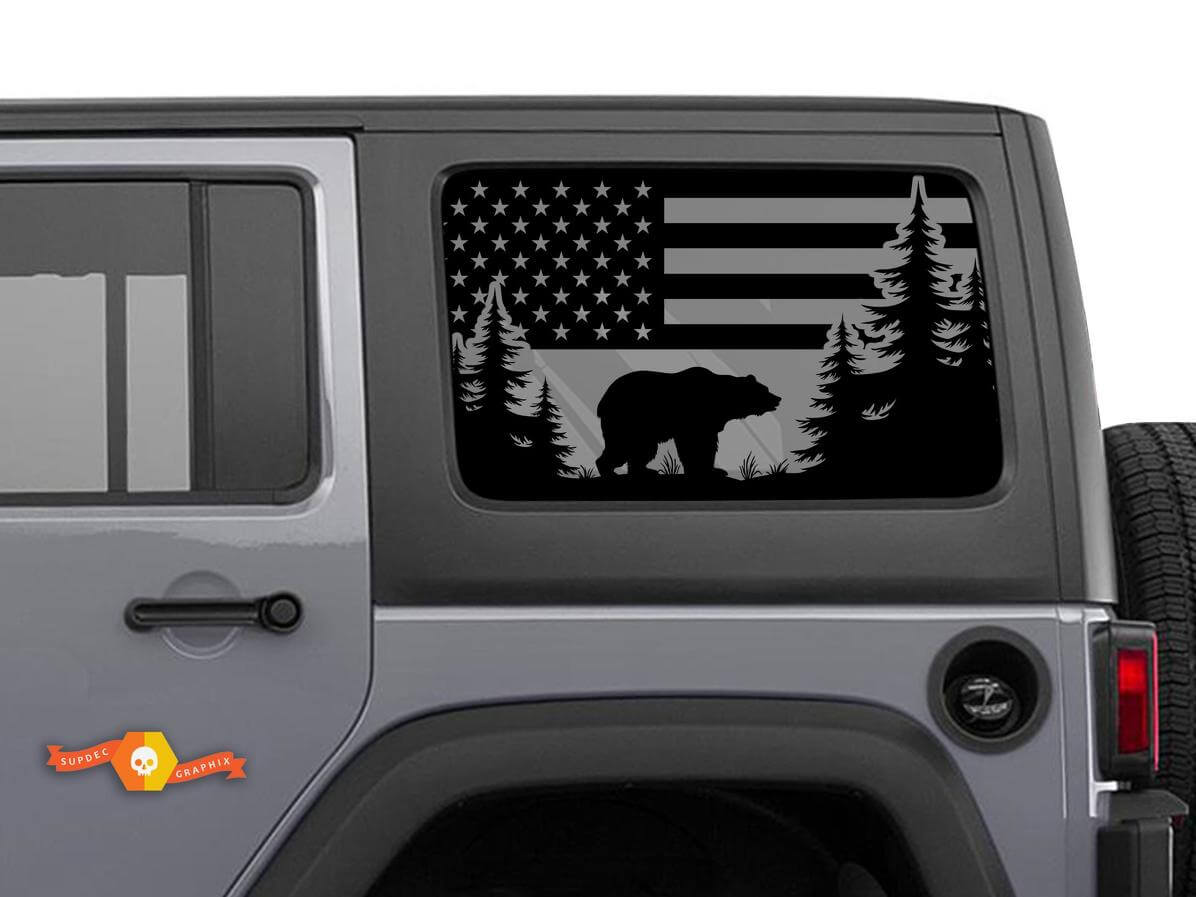 Autocollant Vinyle Porte-Drapeau USA Pare-Brise Pour Jeep Toyota Dodge Camions