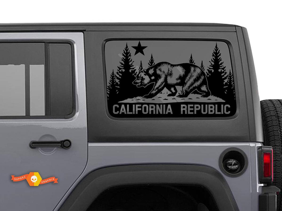 Jeep Wrangler Rubicon Hardtop California Republic Bear Autocollant de pare-brise JKU JLU 2007-2019 ou Tacoma 4Runner Tundra Suba Charger Challenger - 36
