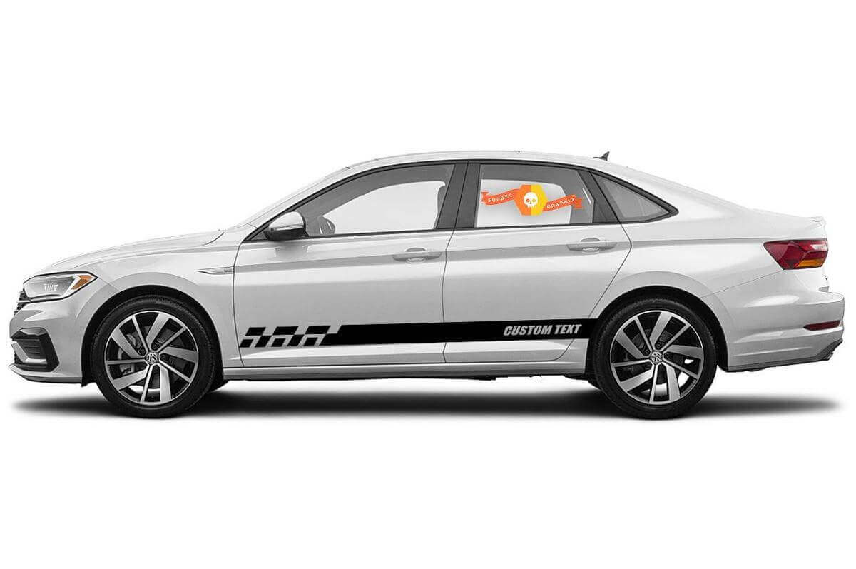 Autocollants en vinyle à rayures pour panneau à bascule de course pour Volkswagen Jetta GLI
