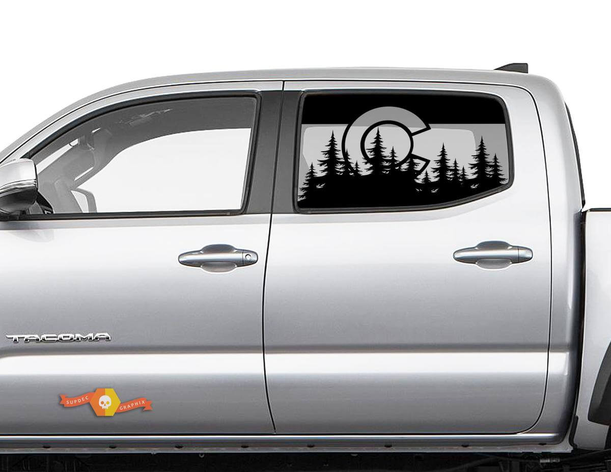 Autocollants de fenêtre latérale de forêt du Colorado, drapeau pour Toyota Tacoma 4Runner Tundra
