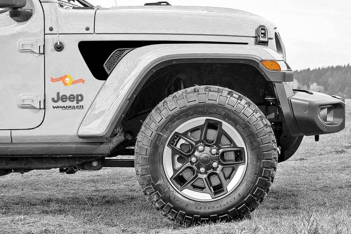 Autocollant vinyle de capot d'évent style Gravity pour Jeep Wrangler 2018-2021