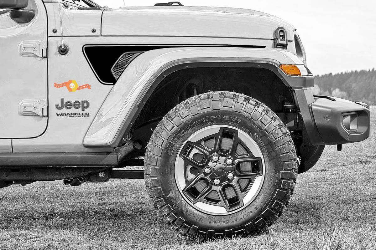 Autocollant vinyle décoratif à bandes avec évent pour aile de Jeep Wrangler