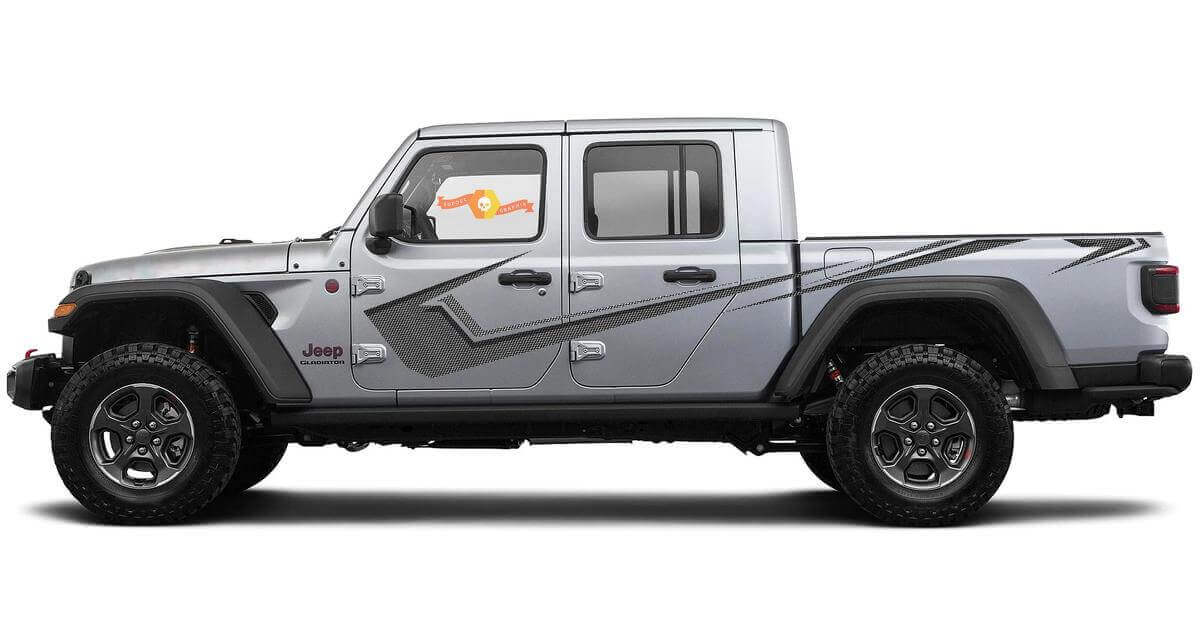 Kit de décalcomanie vinyle à bande latérale en structure pointillée pour Jeep Gladiator JT