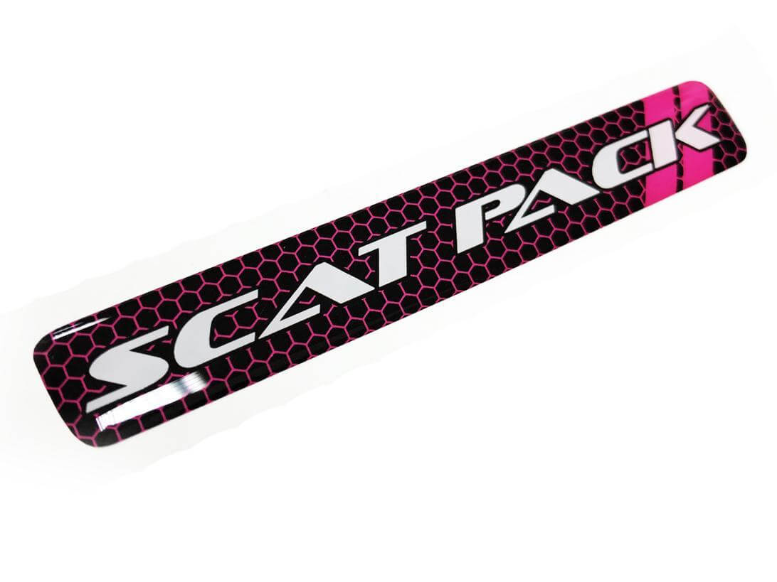 Autocollant bombé style Purple Scat Pack pour volant Dodge Challenger Charger