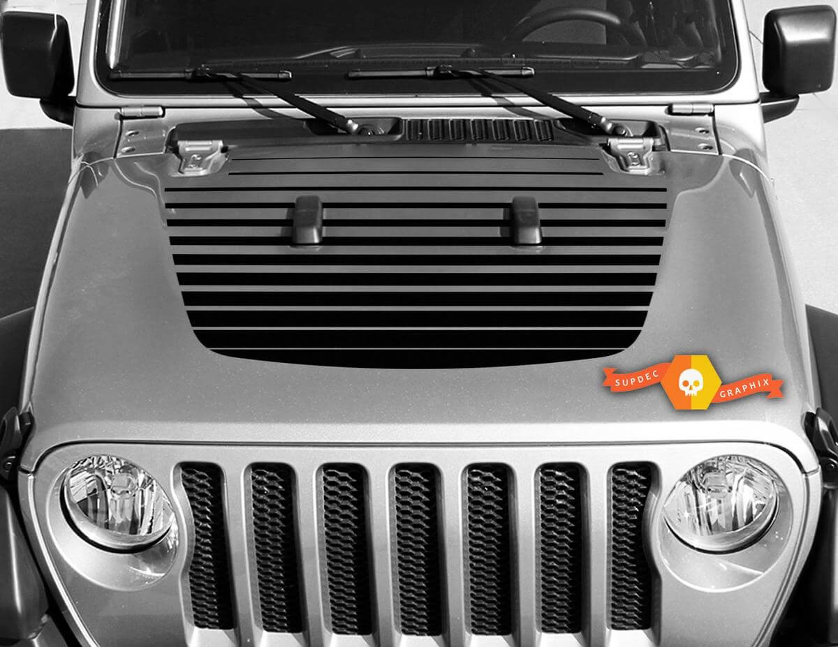 Autocollant vinyle style stroboscope pour capot Jeep Gladiator Wrangler