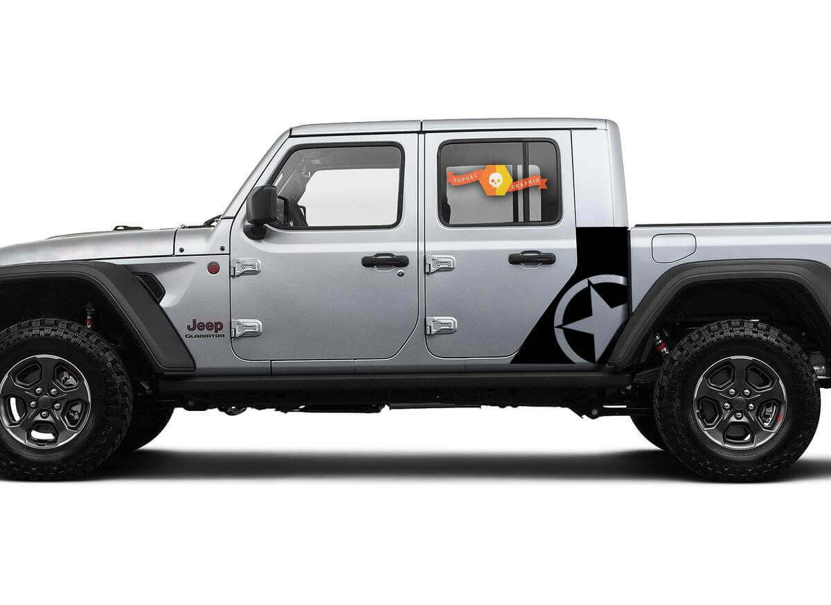 Kit d'autocollants vinyle War Star Side pour Jeep Gladiator JT