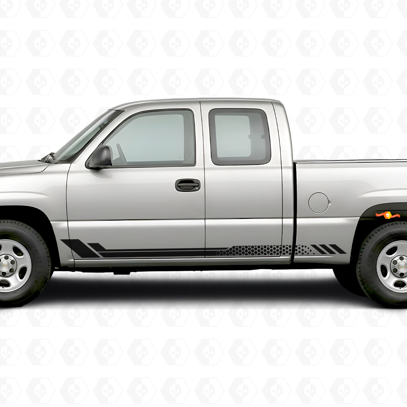 Bandes adhésives en vinyle à motif nid d'abeille pour porte et panneau latéral pour Chevrolet Silverado 1500 GMT800 1999-2007