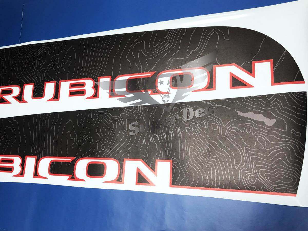Paire de Sticker Carte Topographique Jeep WRANGLER JK UNLIMITED RUBICON RECON Sticker
