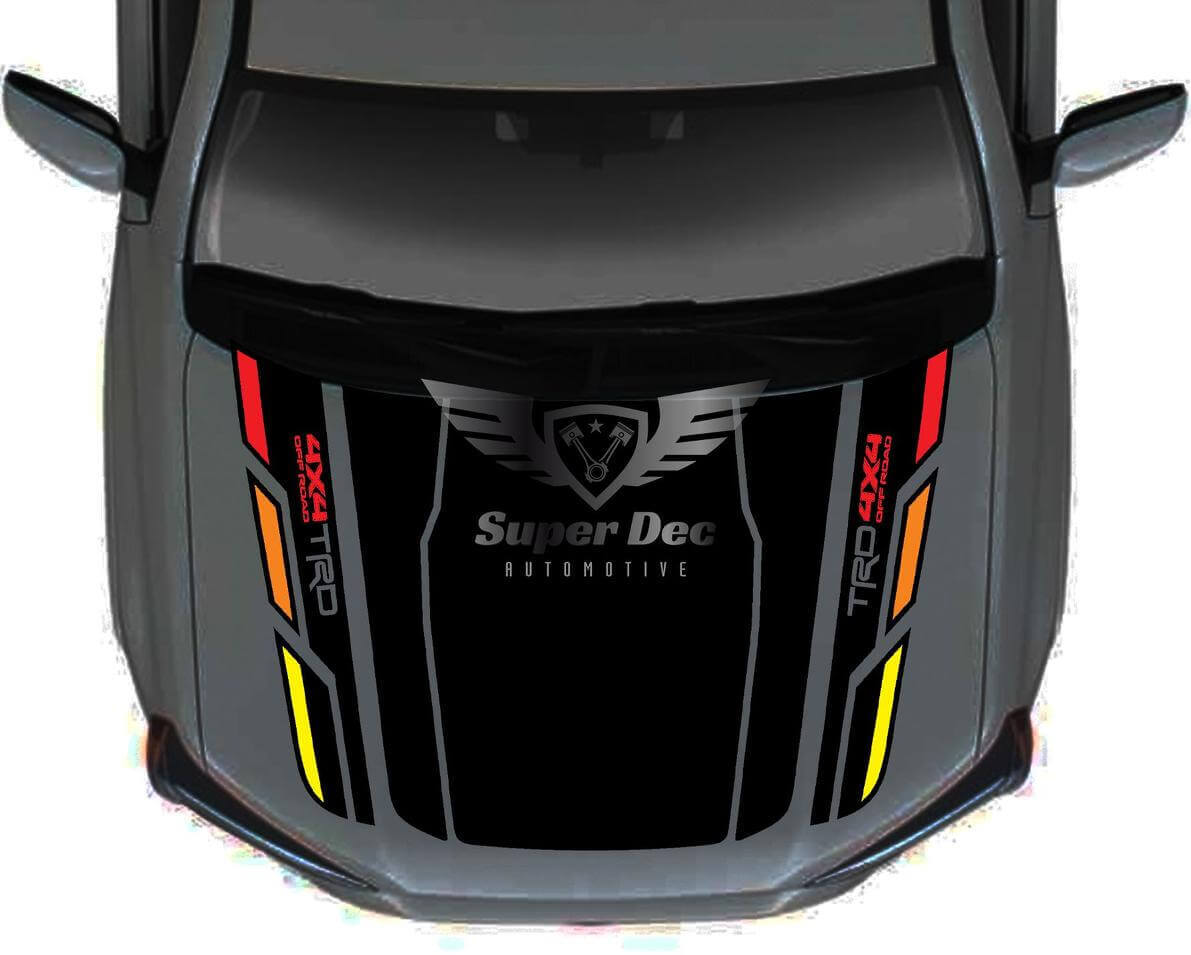 Autocollant en vinyle capot style TRD vintage pour Toyota 4Runner 5e génération sans prise d'air