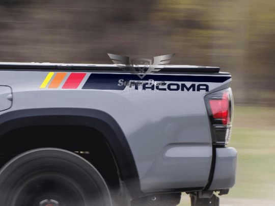 Autocollants en vinyle à bandes latérales style TRD vintage pour Toyota Tacoma