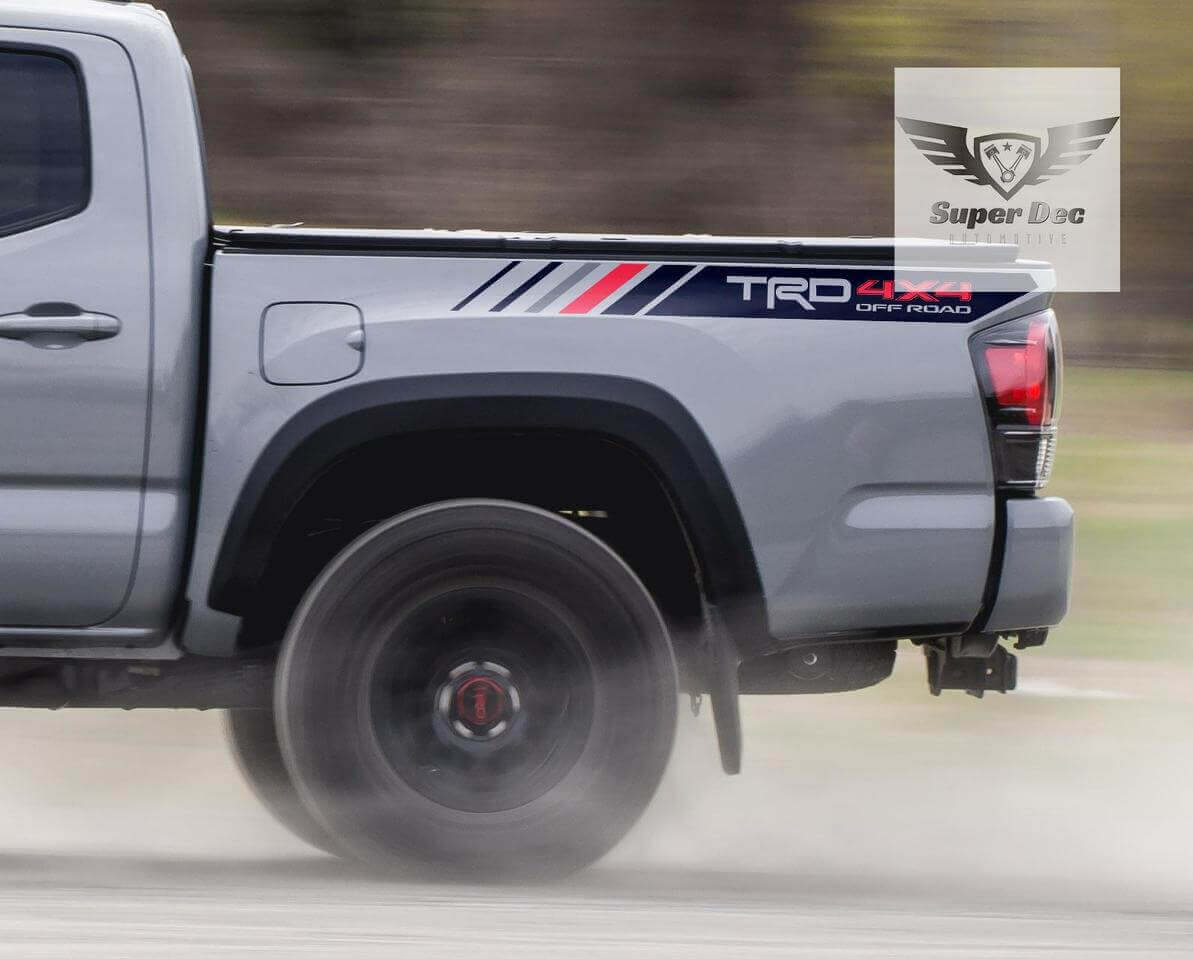 Bande Adhésive Vinyle Motif Damier TRD Tout-Terrain Arrière Latérale Pour Toyota Tacoma Tundra