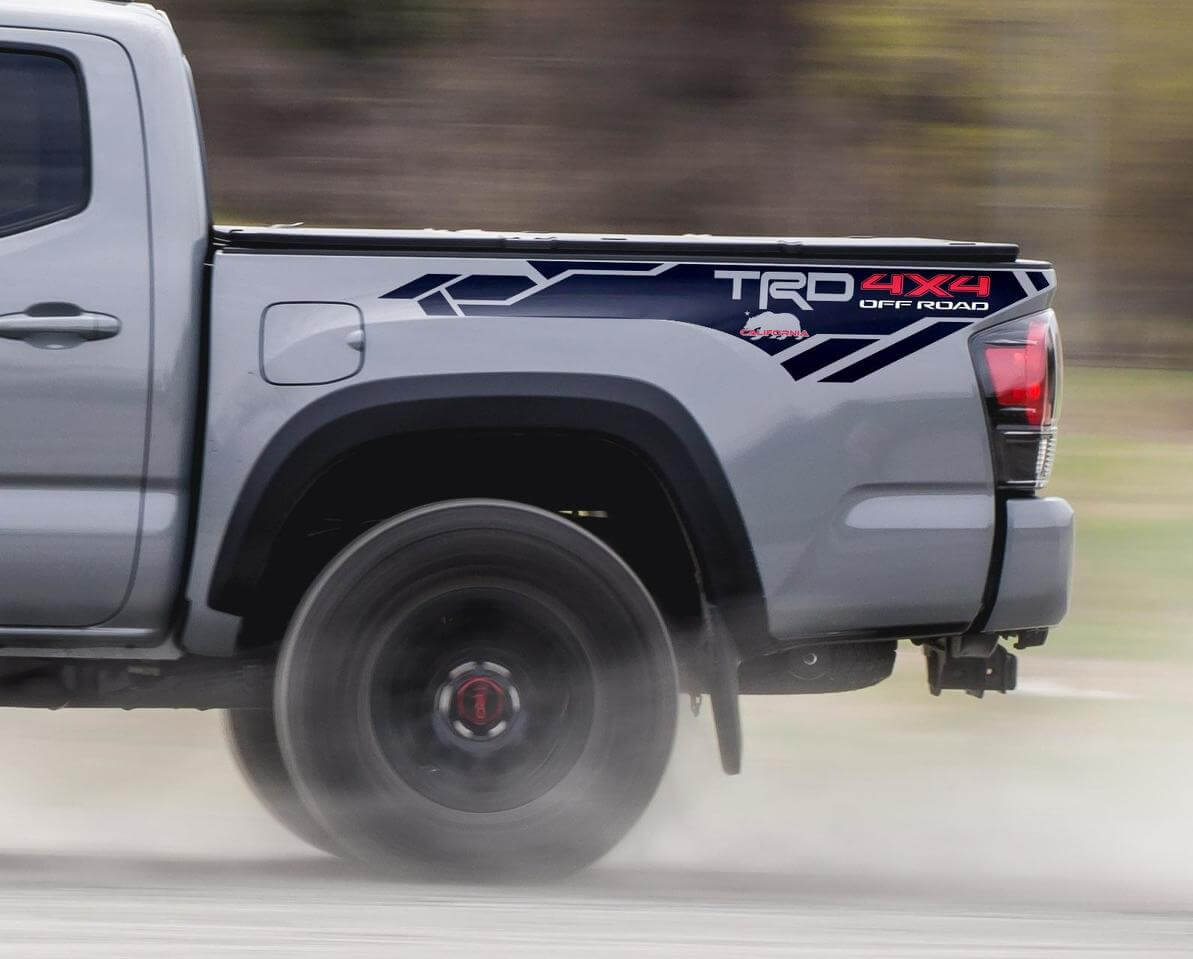 Autocollant en vinyle California TRD 4x4 tout-terrain pour flanc de caisse Toyota Tundra 2013-2019