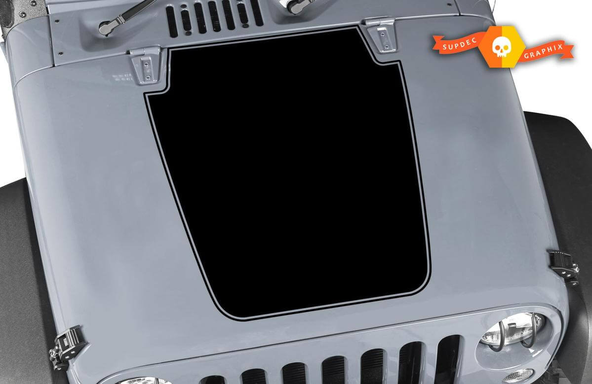 Capot de décalcomanie Jeep avec garniture vinyle toutes les couleurs autocollant JK LJ TJ 2007-2018
