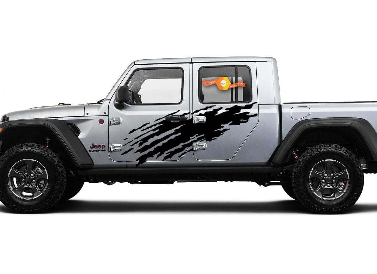 Kit de vinyle autocollant décoratif pour porte latérale contre la boue Splash Dirt 2 pour Jeep Gladiator JT