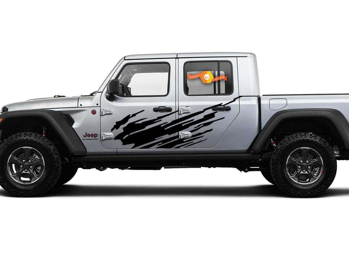 Kit de stickers vinyles graphiques pour porte latérale contre la boue 3 pour Jeep Gladiator JT