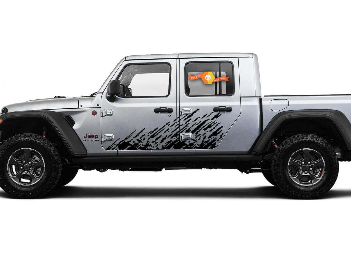 Kit de graphismes autocollants en vinyle pour porte latérale anti-saleté pour Jeep Gladiator JT