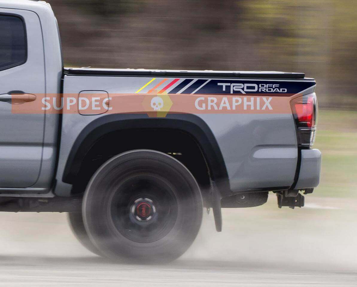 Autocollants vinyle bandes latérales arrière TRD 4x4 tout-terrain pour Toyota Tacoma Tundra