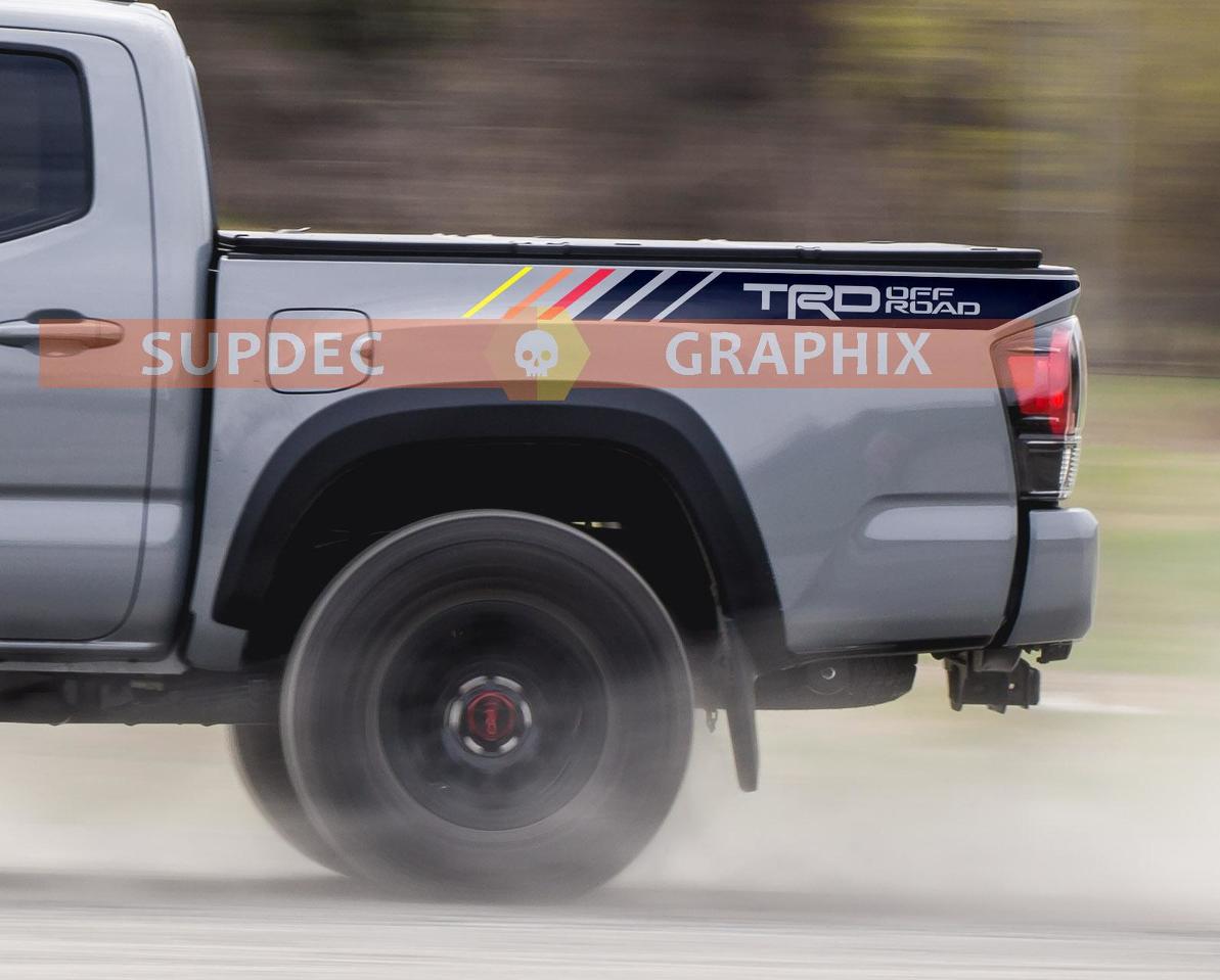 TRD Vintage 4x4 Off Road Sport Limited Autocollants latéraux en vinyle adaptés à Tacoma 2013-2024 ou Tundra 2016-2024
