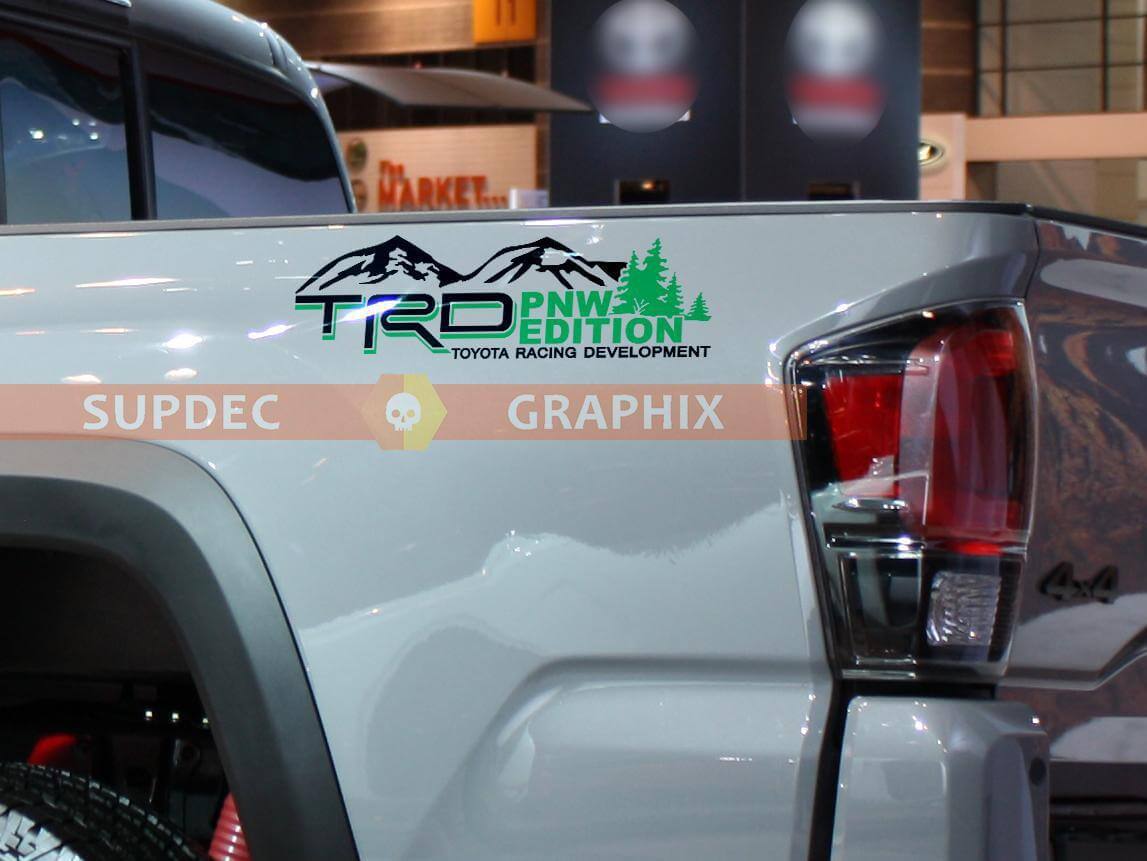 Autocollants en vinyle montagne PNW édition style TRD pour Toyota Tundra Tacoma 4Runner FJ Cruiser