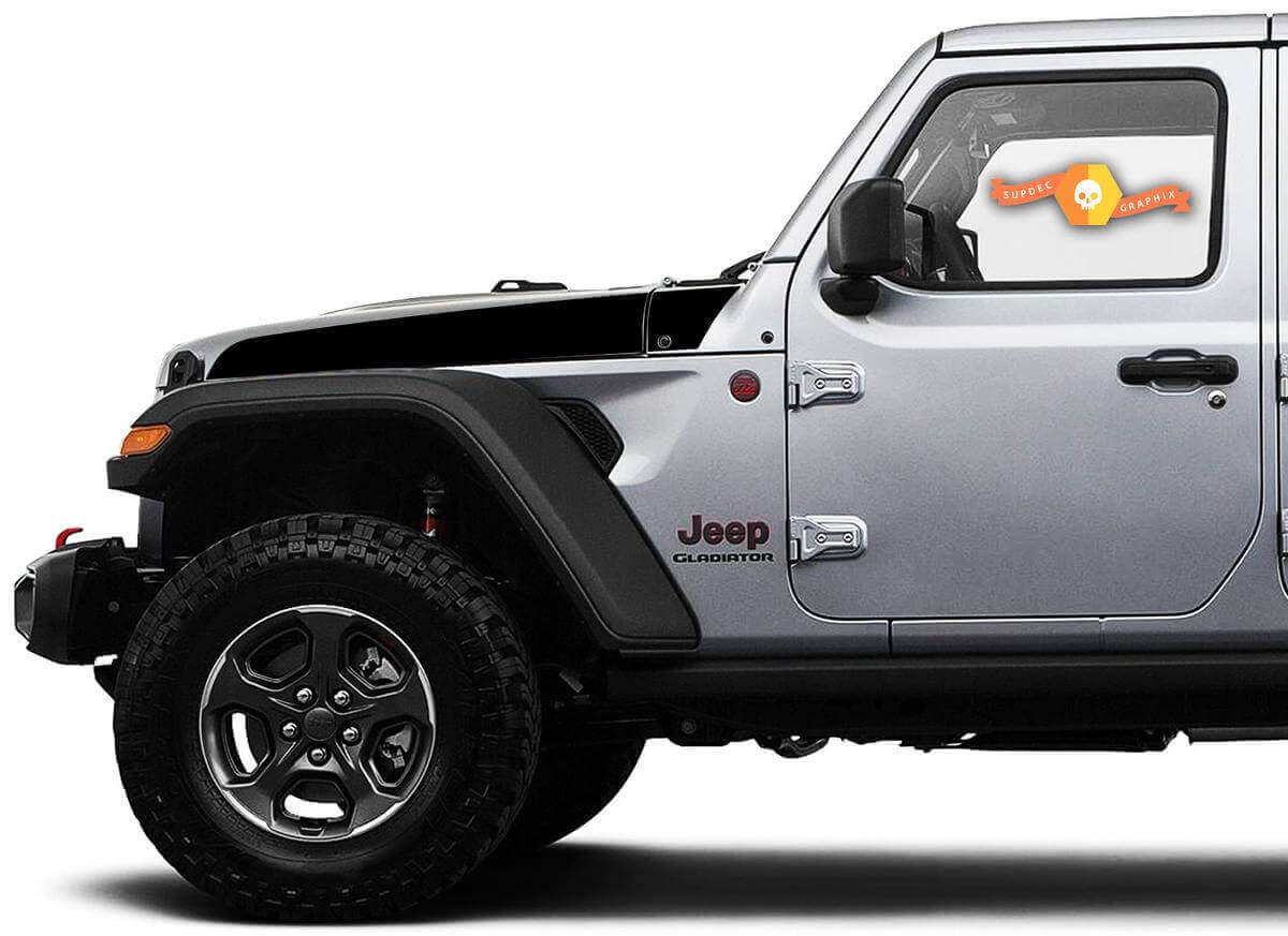 Kit d'autocollants en vinyle style pointe pour capot Jeep Wrangler et Gladiator