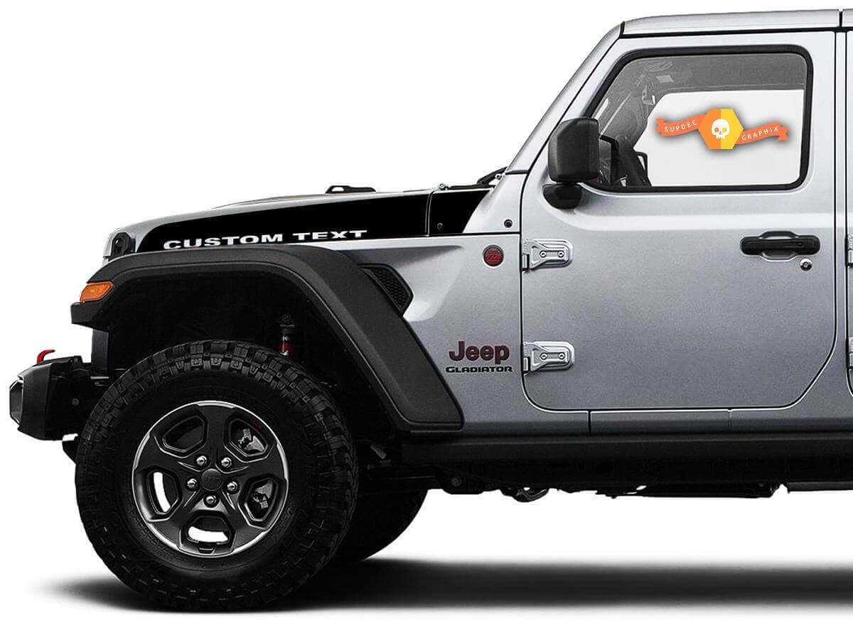 Autocollant vinyle personnalisé pour capot, paire pour Jeep Wrangler et Gladiator