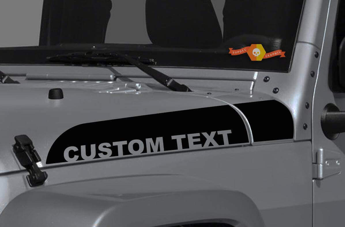 Kit de décalcomanies vinyle personnalisées pour bandes latérales de capot pour Jeep Wrangler Gladiator