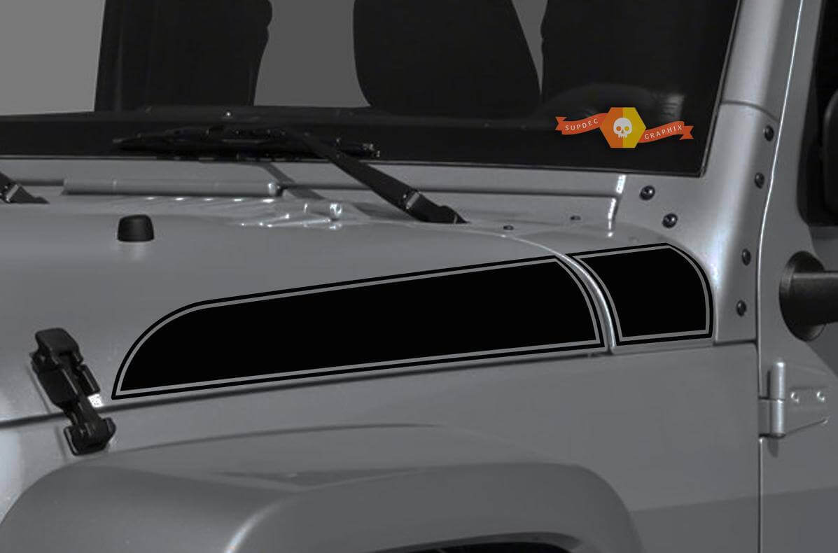 Kit d'autocollants en vinyle pour les côtés du capot de Jeep Wrangler et Gladiator