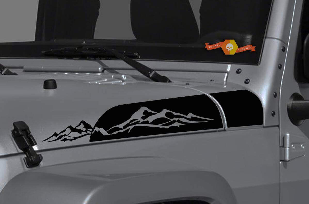 Kit d'autocollants latéraux en vinyle pour hotte de montagne pour Jeep Wrangler & Gladiator