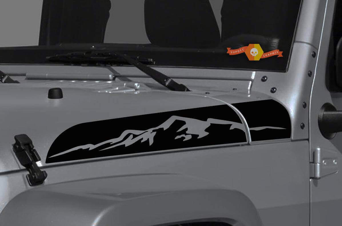 Autocollant vinyle Décor Chaîne de Montagnes pour Jeep Wrangler & Gladiator