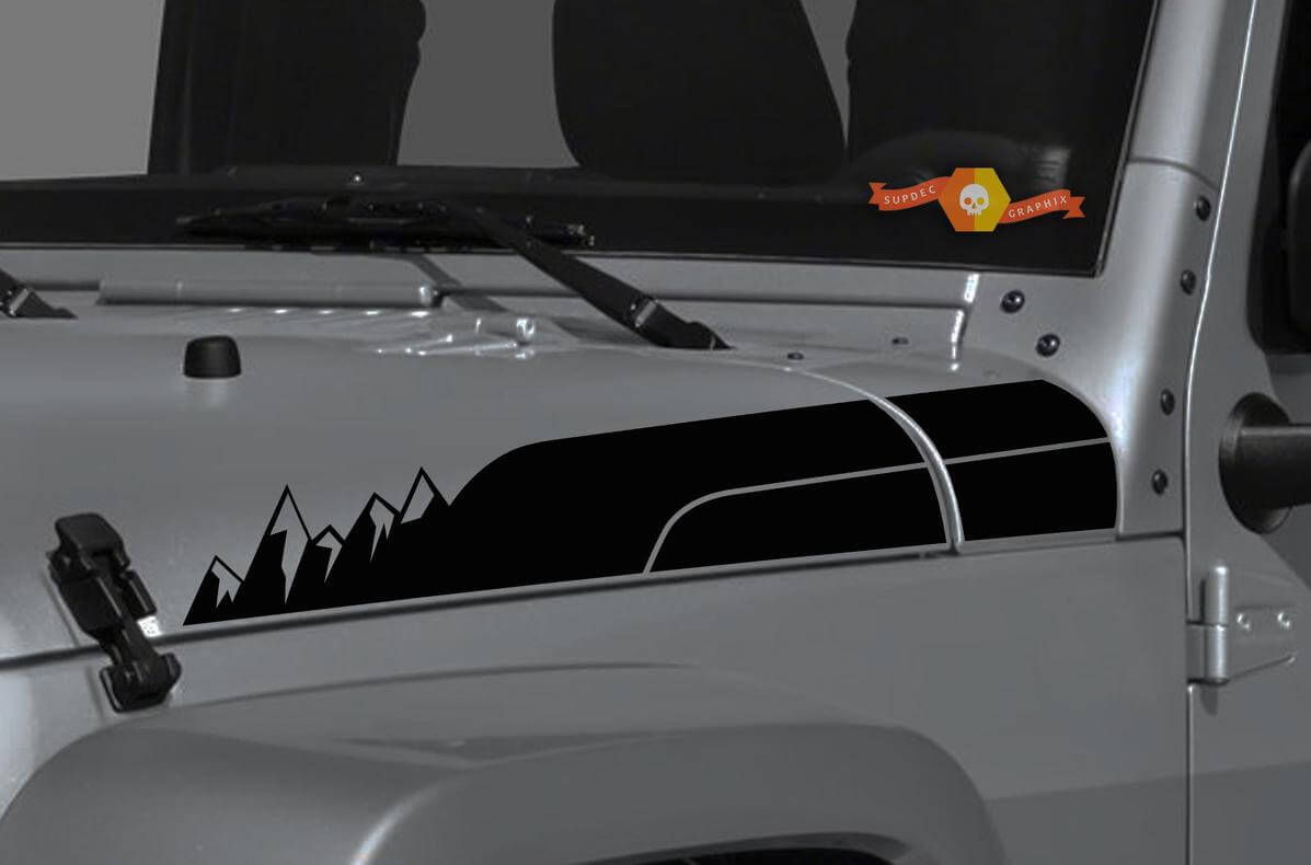 Autocollant en vinyle pour Jeep Wrangler Gladiator JT JL JLU Rubicon Hood Forest Mountain Range, kit graphique pour 2018 2021, nouvelle collection

