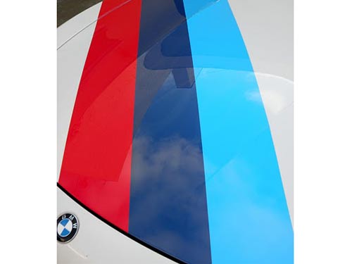 Autocollant vinyle triple bande de capot style Motorsport pour BMW