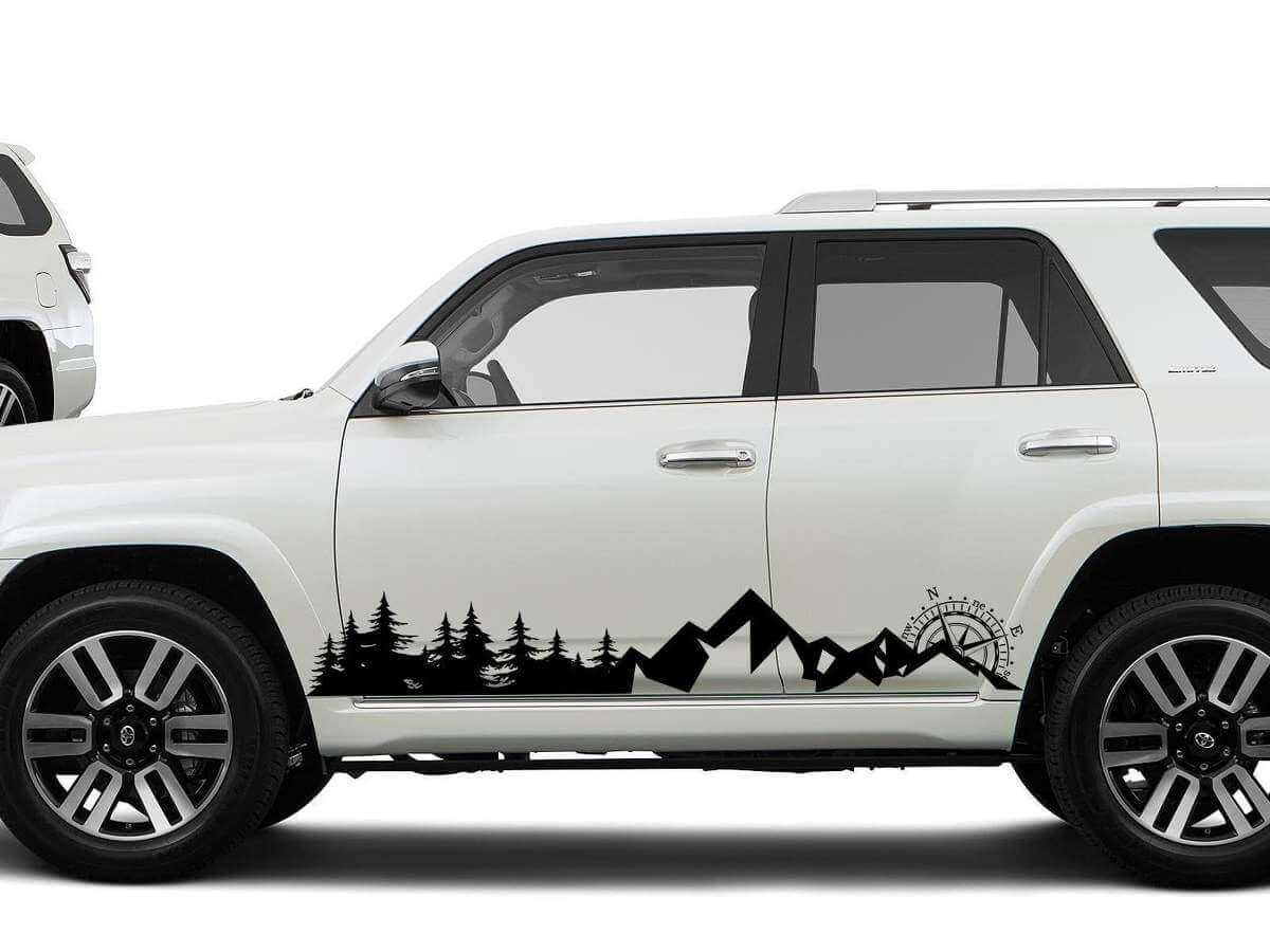Kit de décalcomanies en vinyle à bande latérale Forêt de Montagne pour Toyota 4Runner