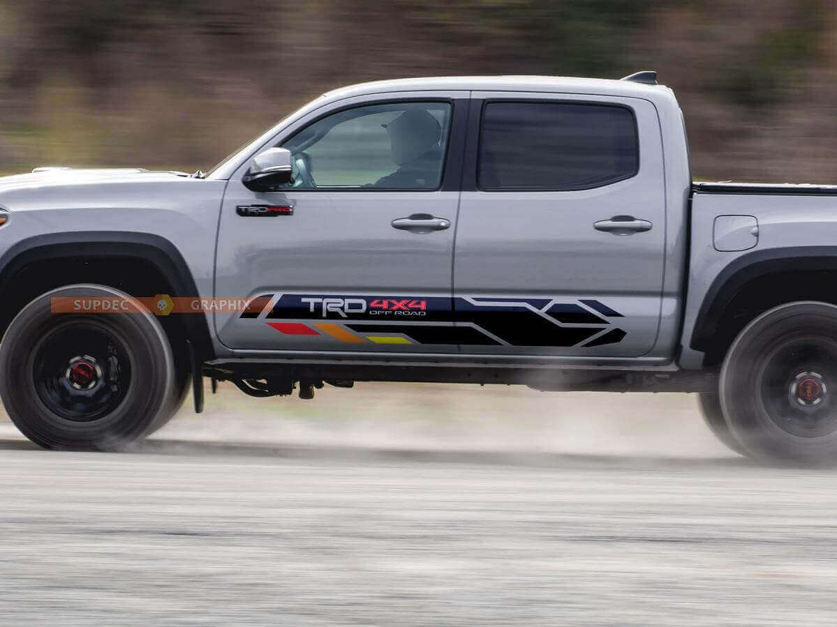 Autocollant vinyle latéral de porte tout-terrain style TRD 4x4 pour Toyota Tundra