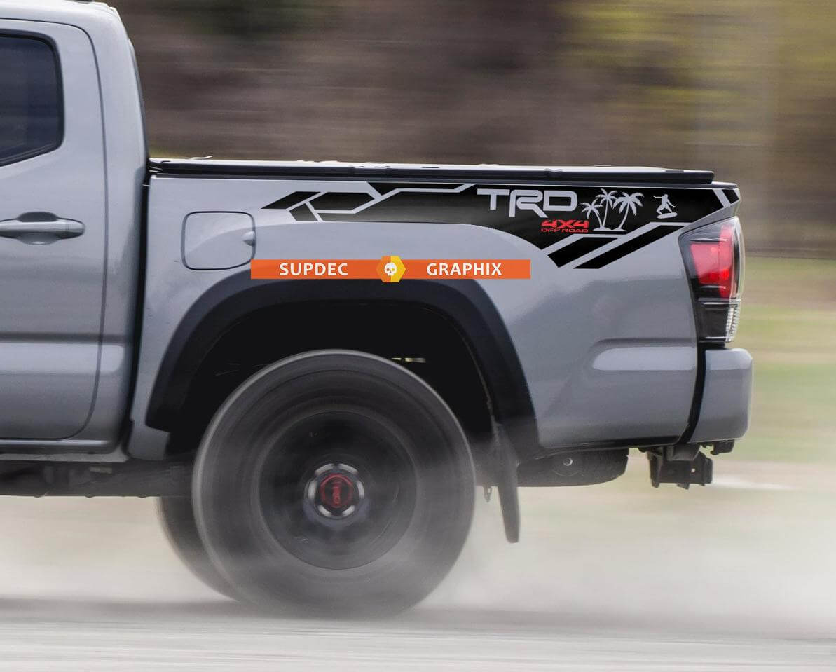 Autocollant en vinyle TRD 4x4 Off Road Palms pour le bord de caisse Toyota Tacoma 2013-2020