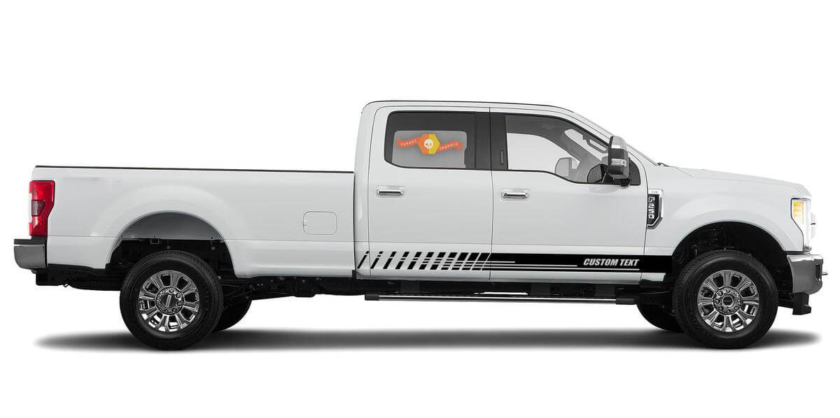 Autocollants en vinyle à rayures de bas de caisse de course pour Musclecar F-250 2020
