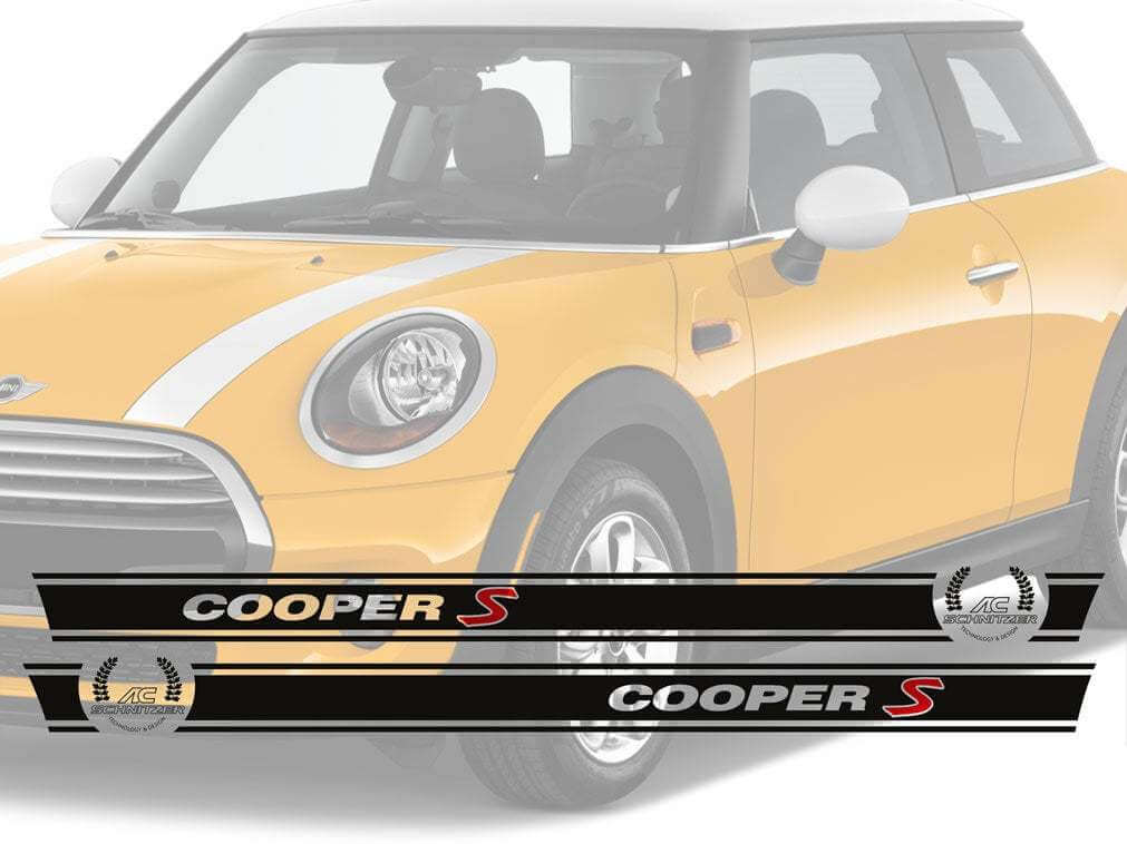 Kit d’autocollants vinyle à bandes latérales style Cooper S AC Schnitzer pour Mini Cooper