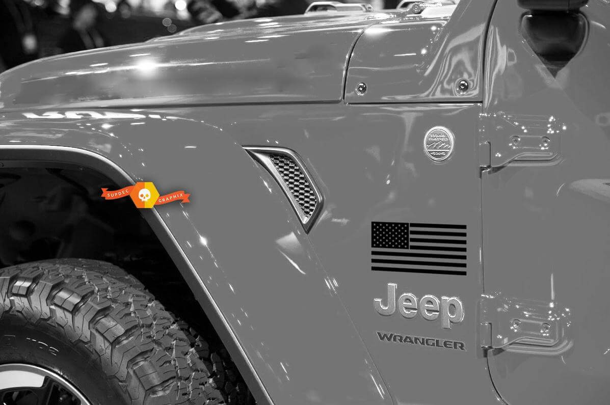 Autocollant en vinyle drapeau américain pour ailes de Jeep Wrangler et Gladiator
