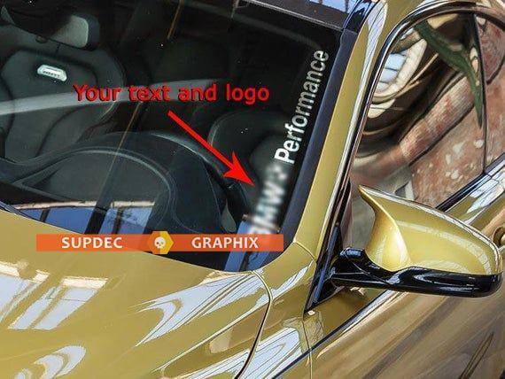 Autocollant vinyle personnalisé style M Performance pour pare-brise BMW